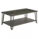 Harper Brown Rectangular Cocktail Table with Sintered Stone Inlay