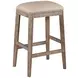 Logans Point Beige Upholstered Saddle Backless Barstool