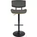 Lombardi Walnut And Gray Adjustable Bar Stool