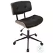 Lombardi Walnut And Black Adjustable Office Chair