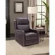 Longview Rainer Walnut Leather Power Lift Recliner with Nailhead Trim and USB Charging