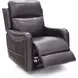 Longview Rainer Walnut Leather Power Lift Recliner with Nailhead Trim and USB Charging