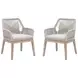 Loom Performance Pumice And Taupe White Flat Rope Arm Chair Set of 2