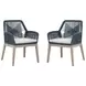 Loom White Performance Fabric Upholstered Outdoor Arm Chair Set of 2