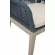 Loom White Performance Fabric Upholstered Outdoor Arm Chair Set of 2