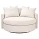 Stitch and Hand Upholstery Gellar Linen Performance Fabric Upholstered Swivel Lourne Grand Sofa Chair with Pillows