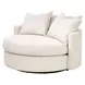 Stitch and Hand Upholstery Gellar Linen Performance Fabric Upholstered Swivel Lourne Grand Sofa Chair with Pillows