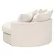 Stitch and Hand Upholstery Gellar Linen Performance Fabric Upholstered Swivel Lourne Grand Sofa Chair with Pillows