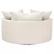 Stitch and Hand Upholstery Gellar Linen Performance Fabric Upholstered Swivel Lourne Grand Sofa Chair with Pillows