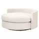 Stitch and Hand Upholstery Gellar Linen Performance Fabric Upholstered Swivel Lourne Grand Sofa Chair with Pillows