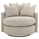 Stitch and Hand Upholstery Gellar Jute Performance Fabric Upholstered Swivel Lourne Petite Sofa Chair with Pillows