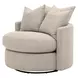 Stitch and Hand Upholstery Gellar Jute Performance Fabric Upholstered Swivel Lourne Petite Sofa Chair with Pillows