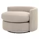 Stitch and Hand Upholstery Gellar Jute Performance Fabric Upholstered Swivel Lourne Petite Sofa Chair with Pillows