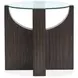 Beckham Rustic Tavern Round Glass Top Accent Table