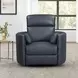 Arcadia Vintage Navy Leather Swivel Glider Power Recliner with USB Charging