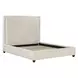Kimberly Mystical Linen and Dark Brown King Upholstered Panel Bed