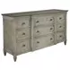 Savona Versaille Painted 9 Drawer Stockholm Dresser with Rectangular Regent Mirror