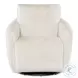Bonnie White Faux Fur Swivel Chair with Power Footrest