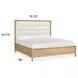 Somerset Butternut and White Performance Fabric King Upholstered Panel Bed