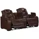 Chester Brown 74" Reclining Console Loveseat