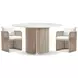 Trellis Brown and Beige Outdoor Dining Room Set