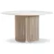 Trellis Brown and Beige 54" Round Outdoor Dining Table