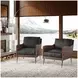 Karma Slate Genuine Leather Accent Chair