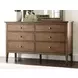 Pinecrest Bark 6 Drawer Glenwood Dresser with Rectangular Mirror