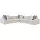Great Room White Sectional with Throw Pillows