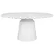 Lucian Matte White Lacquer 61.5" Dining Table With Studded Edge Top And Tapered Base
