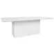 Lucian Matte White Lacquer 85.75" Dining Table With Studded Edge Top And Tapered Base