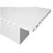 Lucian Matte White Lacquer 85.75" Dining Table With Studded Edge Top And Tapered Base