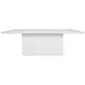 Lucian Matte White Lacquer 85.75" Dining Table With Studded Edge Top And Tapered Base
