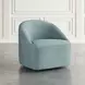 Lulu Blue Upholstered Swivel Accent Chair