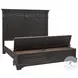 Hickory Creek Brown Velvet Queen Storage Panel Bed