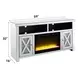 Noralie Silver and Gray 59" TV Stand with Fireplace and Storage