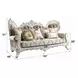 Vanaheim Beige and Gold 97" Sofa with Nailhead Trim
