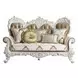 Vanaheim Beige and Gold Living Room Set with Nailhead Trim