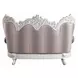 Vanaheim Beige and Gold 78" Loveseat with Pillow and Nailhead Trim
