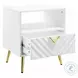 Gaines White High Gloss Rectangular End Table