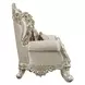 Danae Champagne and Gold Upholstered Lounge Chair with Pillows and Nailhead trim