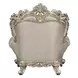 Danae Champagne and Gold Upholstered Lounge Chair with Pillows and Nailhead trim