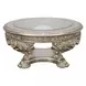Danae Champagne and Gold Glass Top Occassional Table Set