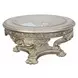 Danae Champagne and Gold Glass Top Occassional Table Set