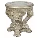 Danae Champagne and Gold Round Glass Top End Table