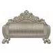 Sorina Beige and Antique Gold 77" Loveseat with Pillows and Nailhead Trim