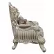 Sorina Beige and Antique Gold Lounge Chair with Pillows and Nailhead Trim
