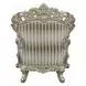 Sorina Beige and Antique Gold Lounge Chair with Pillows and Nailhead Trim