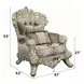Sorina Beige and Antique Gold Lounge Chair with Pillows and Nailhead Trim
