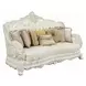 Adara Pearl White Living Room Set with Pillows and Nailhead Trim